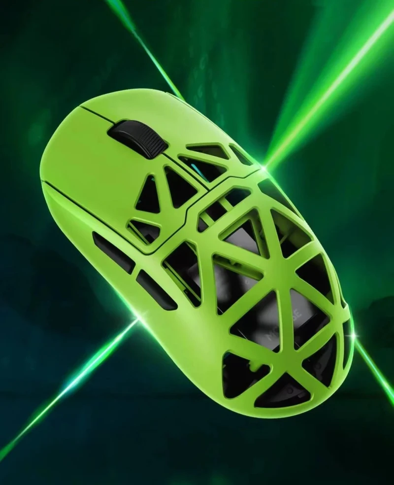 Imagem -06 - Mchose-mouse Leve sem Fio Bluetooth para Jogos Ax5 Pro Max Liga de Magnésio Oco Modo Paw3395 8k Fantasma Verde