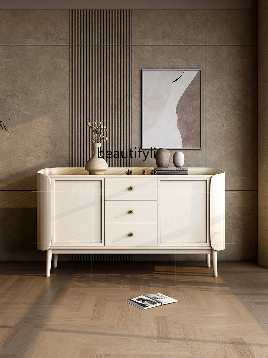 Light Luxury Sideboard Cabinet Solid Wood Restaurant Kitchen Storage Tea Bowl Dish Cabinet Storage Home Wall Cabinet