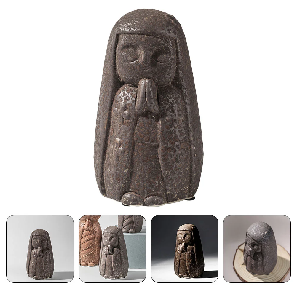 

Small Goddess Statue Retro Vintage Black Pottery Desktop Home Office Garden Decoration Lovely Simulation Adornment