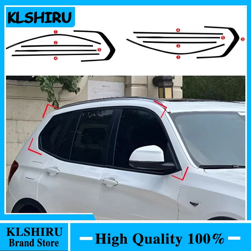 

Stainless Steel Car Door Full Window Frame Window Sill Molding Trim Cover For BMW X3 F25 G01 2011-2024 (black )