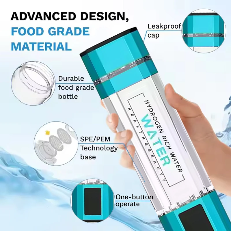Max 5000 PPB High concentration SPE&PEM High Hydrogen Water Generator Bottle With Inhalation Kit & Adapter