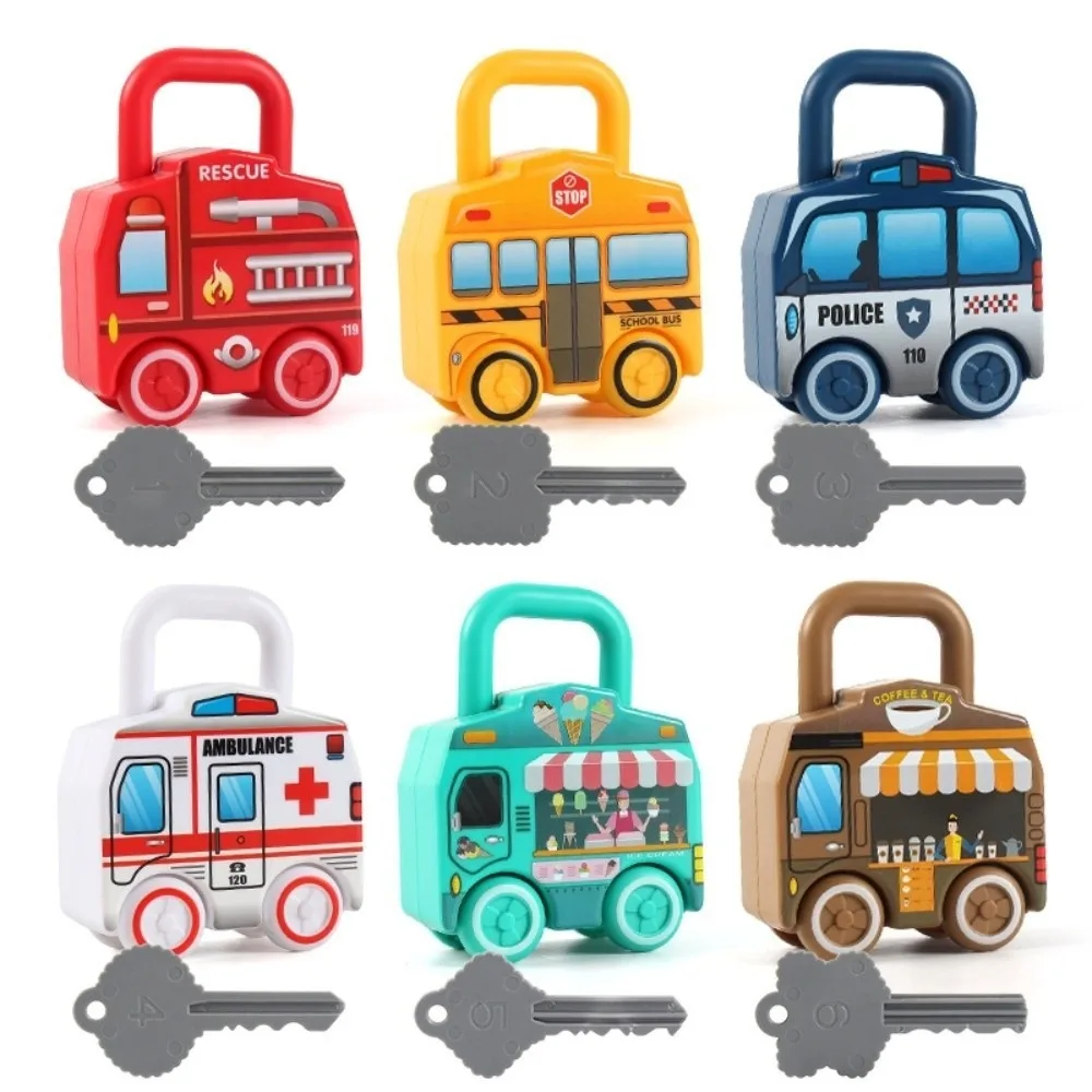 

Number Matching Unlocking Car Toy Montessori Safety Key Matching Toy Puzzle Early Educational Slidable Car Toy Children