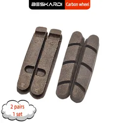 Road Bike Brake Pad para Shimano, Roda de Carbono de Bicicleta, Cortiça, Madeira Block Shoes, Freios Pade Rim, V BMX Folding Wheels para Shimano, 2 pares, 4 peças