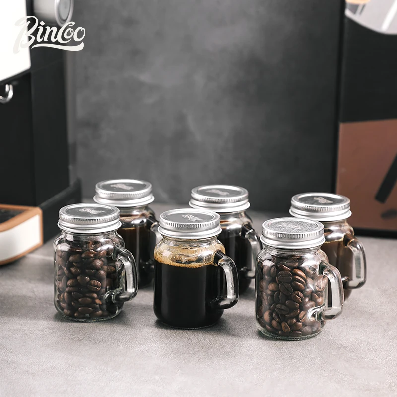 Bincoo Wadah Kopi Kaca Tangki Tertutup Tabung Tertutup Vakum untuk Biji Kopi, Teh, Wadah Penyimpanan Dapur