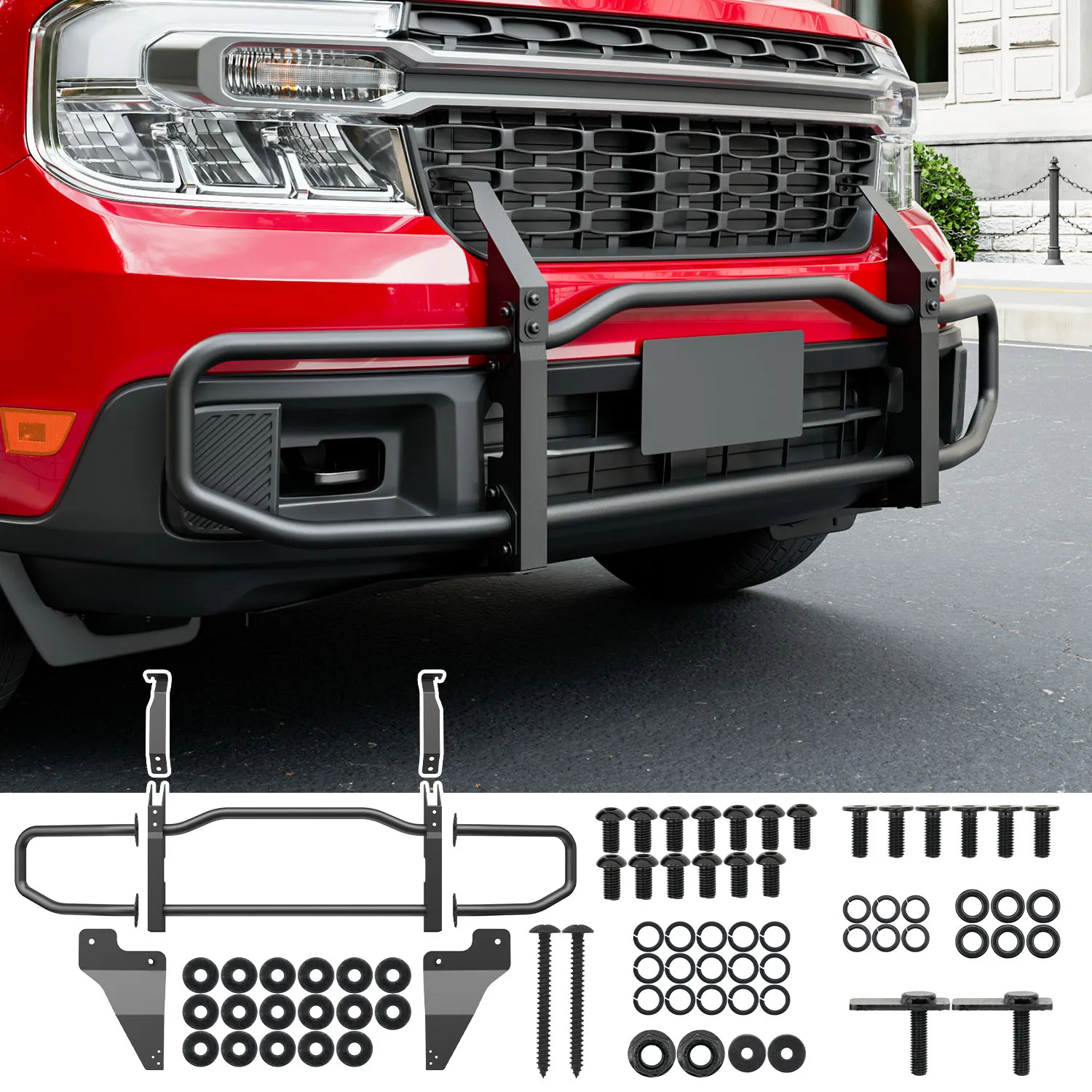 Bull Bar Compatible With for Ford Maverick 2022-2024 XLT Brush Guard Grille Brush Guard Front Bumper US Model