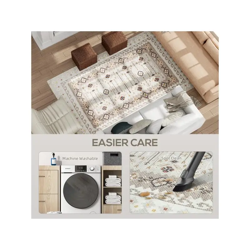 Comodo tappeto multicolore per soggiorno, camera da letto, ufficio - Design morbido e resistente