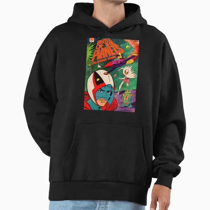 Kagaku Ninja-Tai Gatchaman Science Ninja Team Fleece Pullover Hoodie Vintage 70s Anime Battle of the Planets G-Force Fan Tops