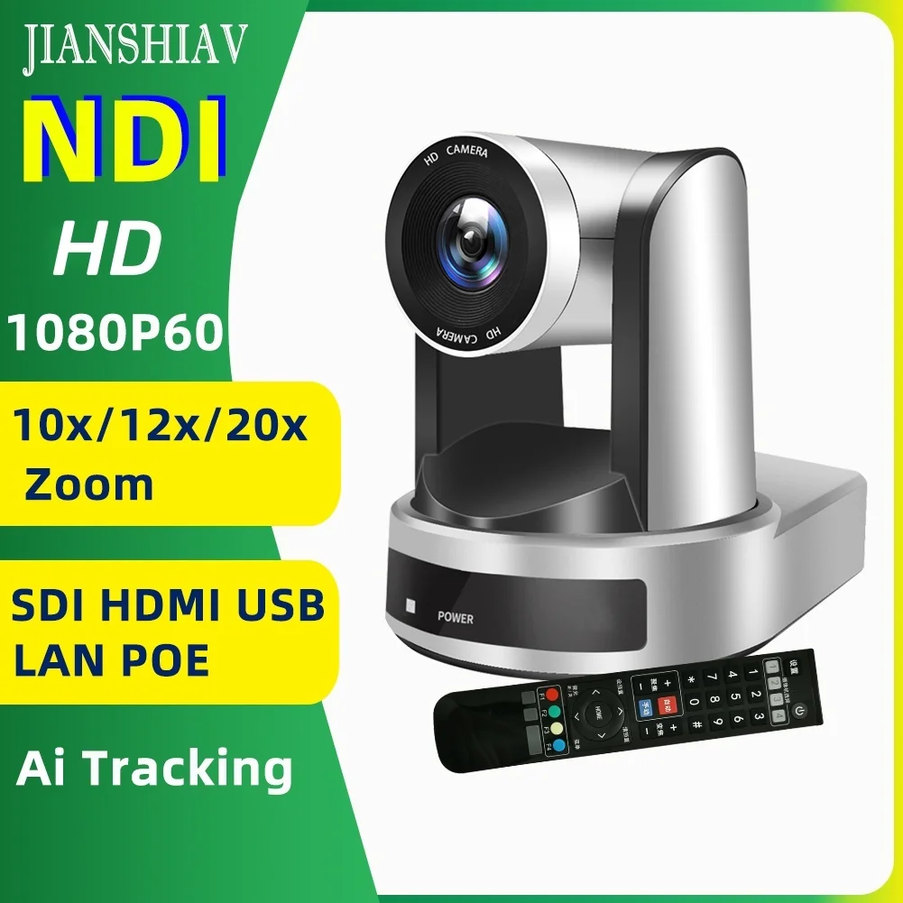 1080P SDI Conference PTZ Camera IP 10X20X Zoom Live Streaming HDMI USB POE AI Tracking Church Business Meeting Broadcast Youtube