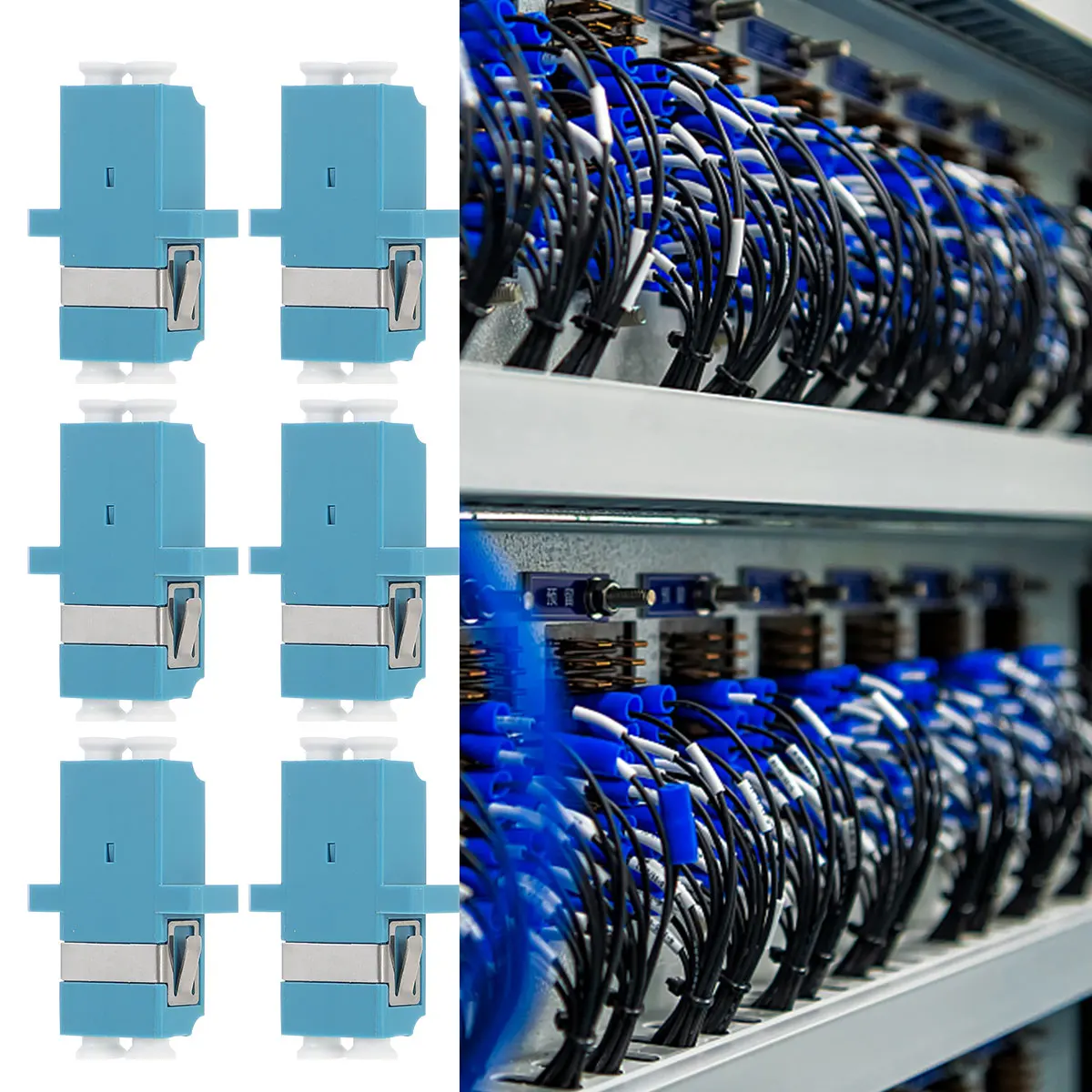 

10pcs Plastic Fiber Optic Adapter Simplex Single Mode Optical Coupler Reusable Durable Low Loss High Stability For Fiber Lan