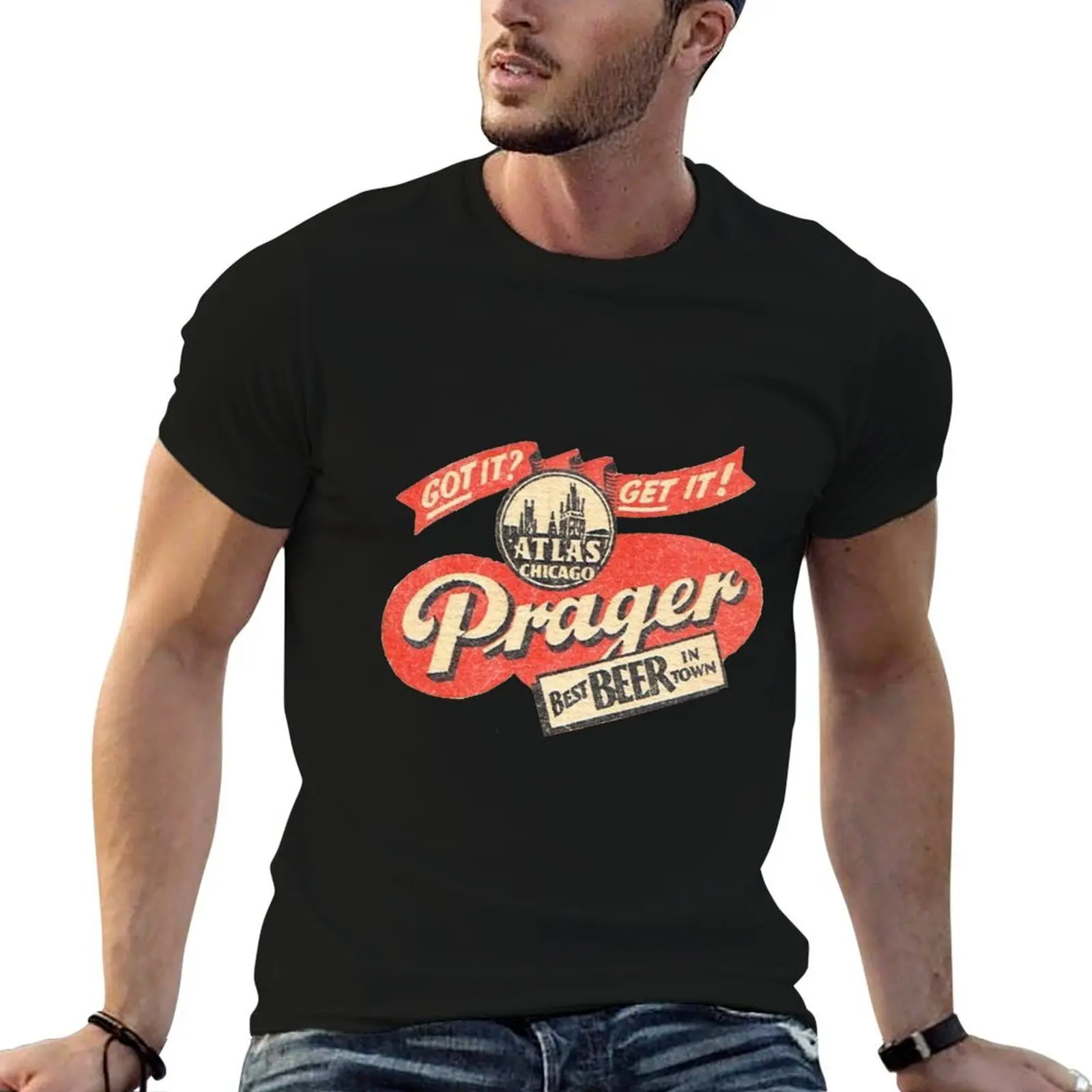 Футболка Prager Beer, легкая рабочая футболка