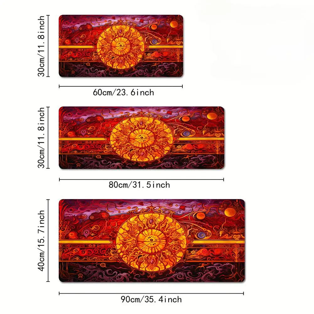 Mysterieuze Rune Eye muismat Bureaumat met gestikte randen Natuurlijke rubberen basis pc-accessoires Gamingmat Desktopdecoratie