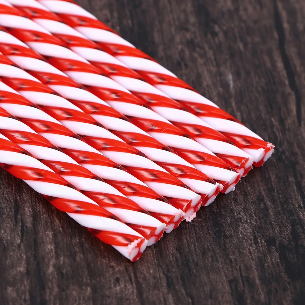 

24 PCS Red Christmas Decor Walking Stick for The Elderly Candy Cane Flash Colorful Child