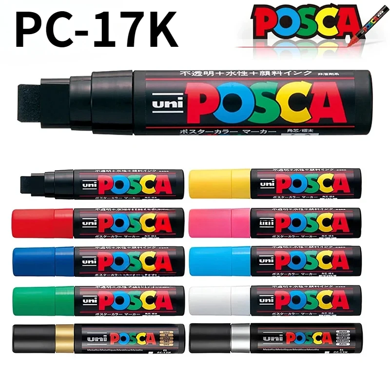 UNI POSCA PC-17K Marker Graffiti-Farbstift, Kunstmarker, POP, breite Spitzen, 15 mm Stoffstift, Künstlerbedarf, breite Farbmarker – Detail 1