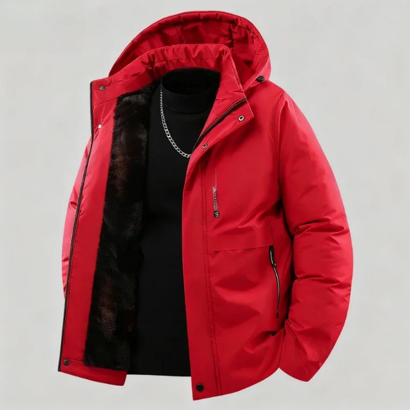 025 Autumn/Winter New Jacket for Men Warm, Fashionable, Versatile, Thickened and Velvet High Quality Comfortable