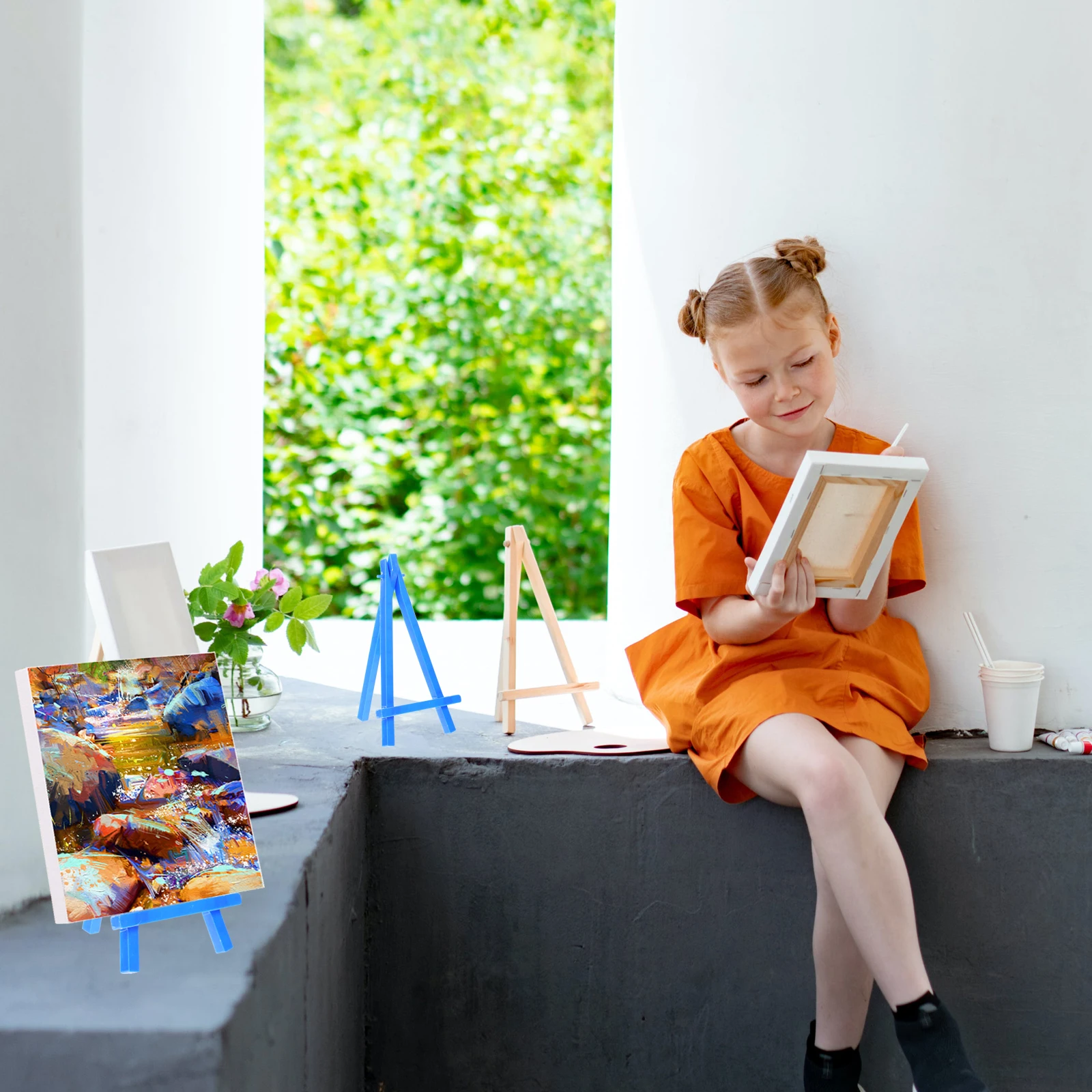 

10pcs Small Easel Tabletop Art Display Stand Adjustable Tripod For Canvas Photo Wedding Event Desktop Display Rack Plastic