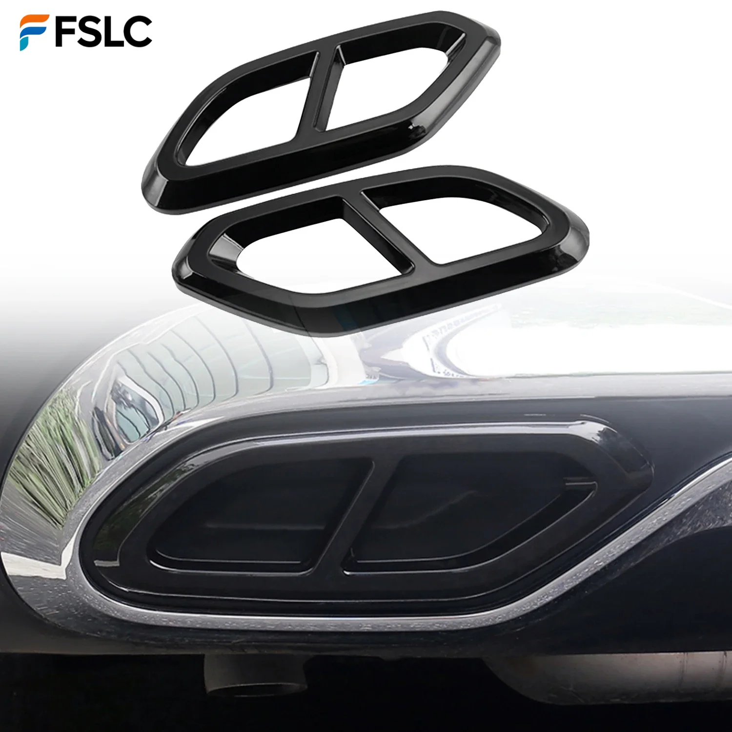 

⭐Genuine⭐ Car Accessories Stainless Steel Black Exhaust Muffler End Pipe Cover Trim For Mercedes Benz GLC X254 C254 2022-2024