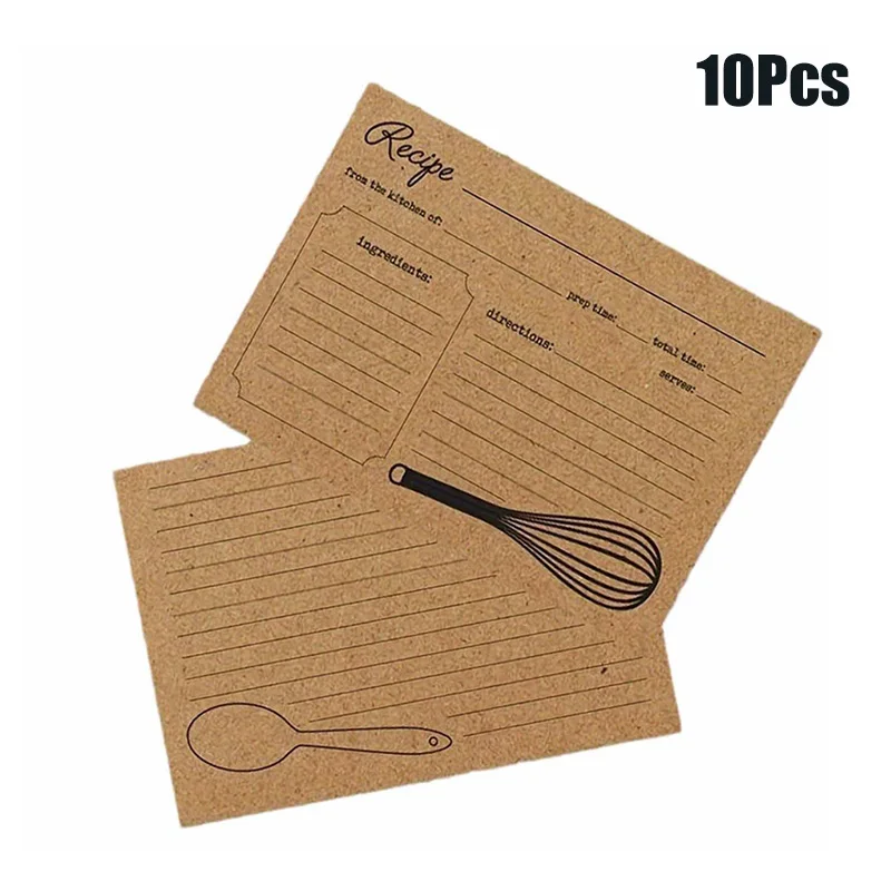 New 10Pcs Recipe Cards 4x6Inch Double Sided Blank Recipe Cards For Cooking Baking And Kitchen Storage Organization