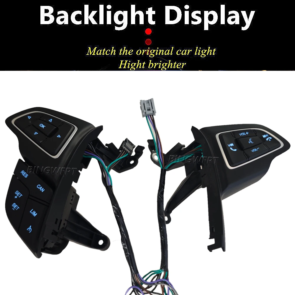 Cruise Speed Control Media Volume Phone Adjust Switch For Ford Focus MK3 2015-2017 Kuga 2017 Car Steering Wheel Button - view 6