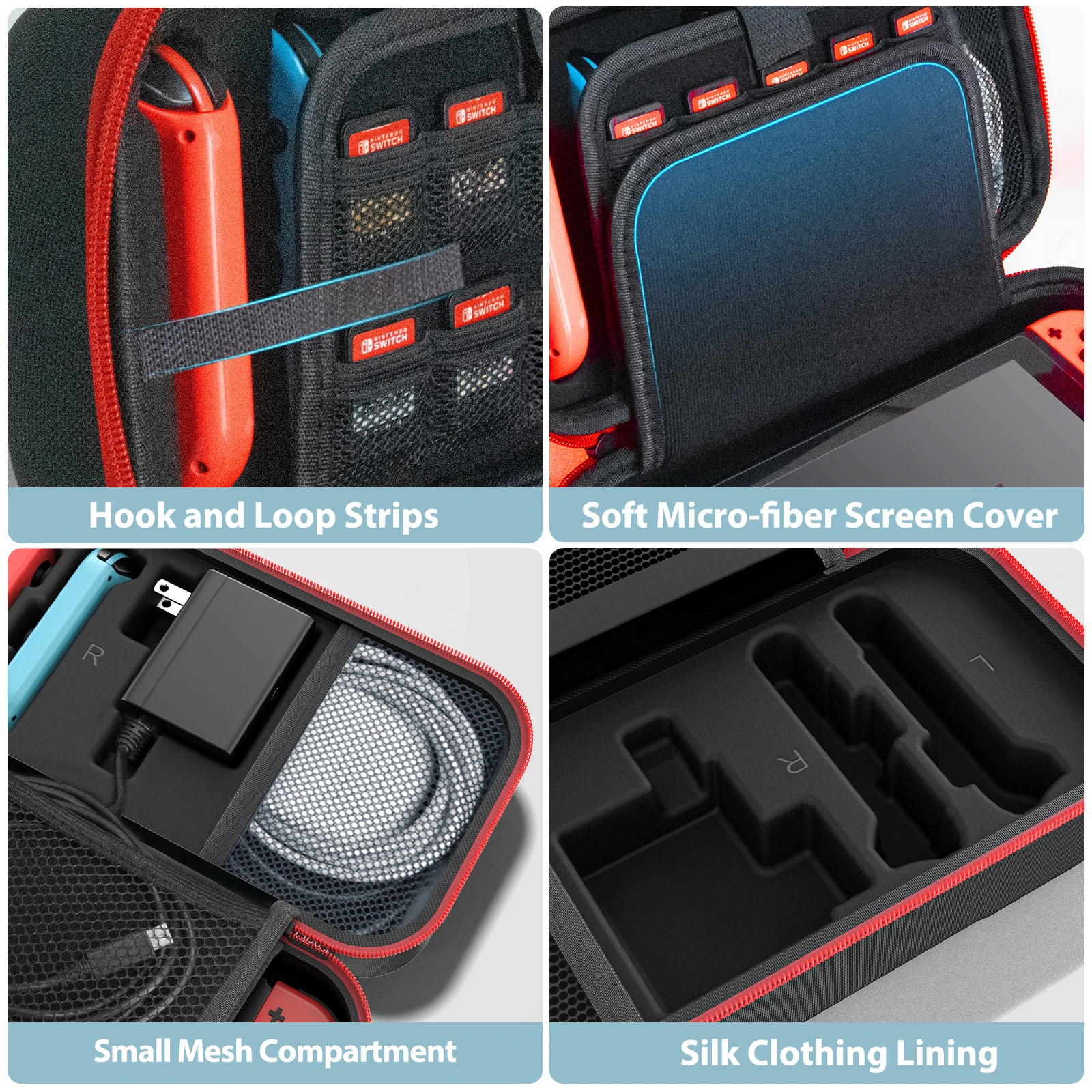 Oivo-nintendo switch用の大型防水収納バッグ,持ち運びに便利な保護ケース,引っかき傷防止トラベルバッグ