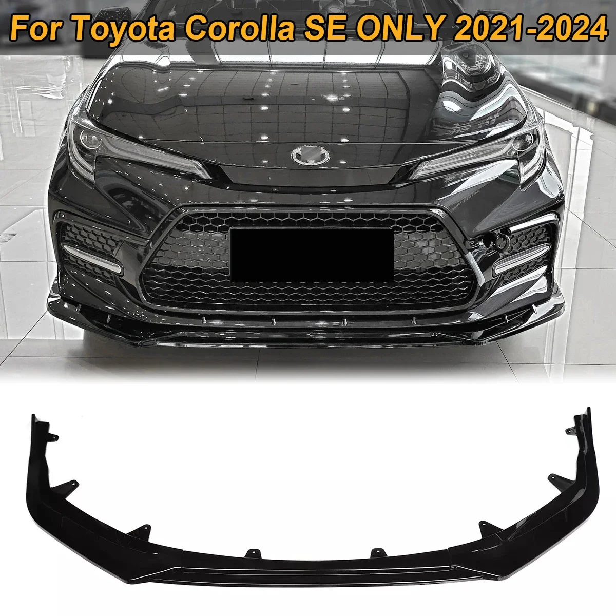 Front Bumper Lip Spoiler For Toyota Corolla SE XSE Sport ONLY 2021-2024 Side Splitter Detachable Body Kit Guard Car Accessories