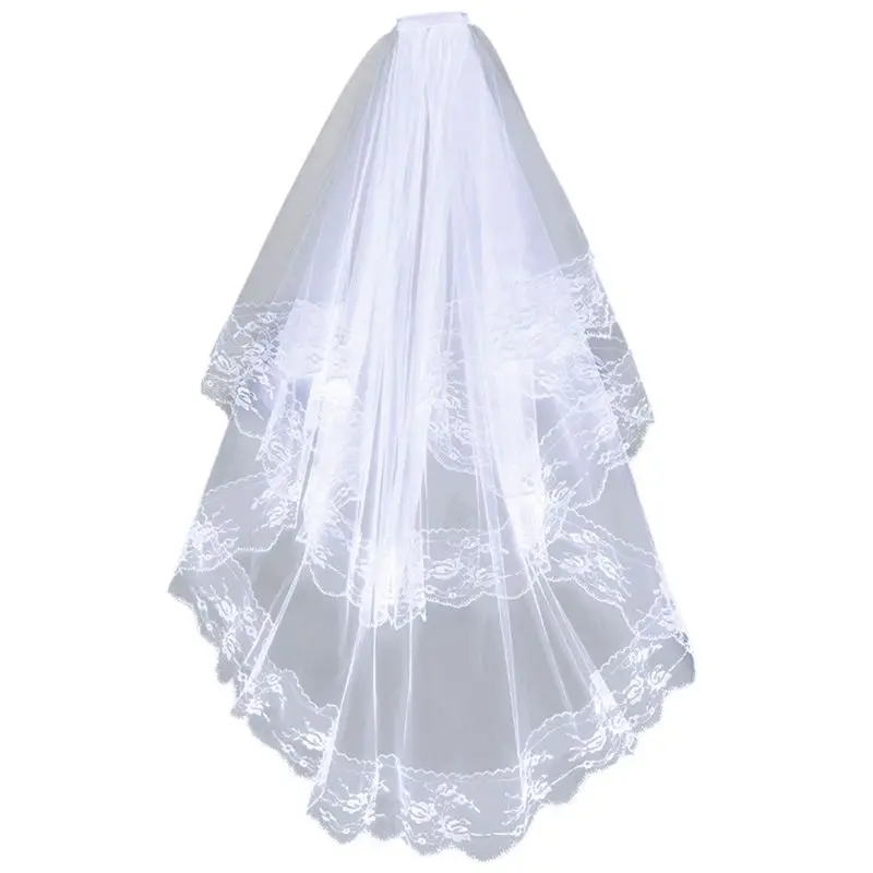 2 Tier Bridal Tulle Floral Lace for Bachelorette Party Hen Party Tulle Wedding