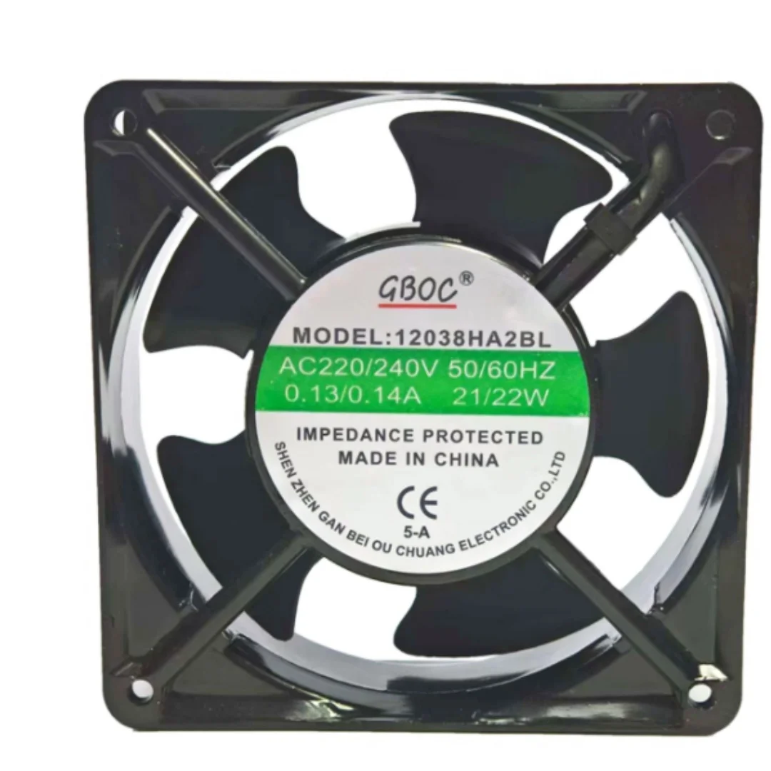 

GBOC 12038HA2BL AC 220-240V 0.14A 120x120x38mm 2-Wire Server Cooling Fan
