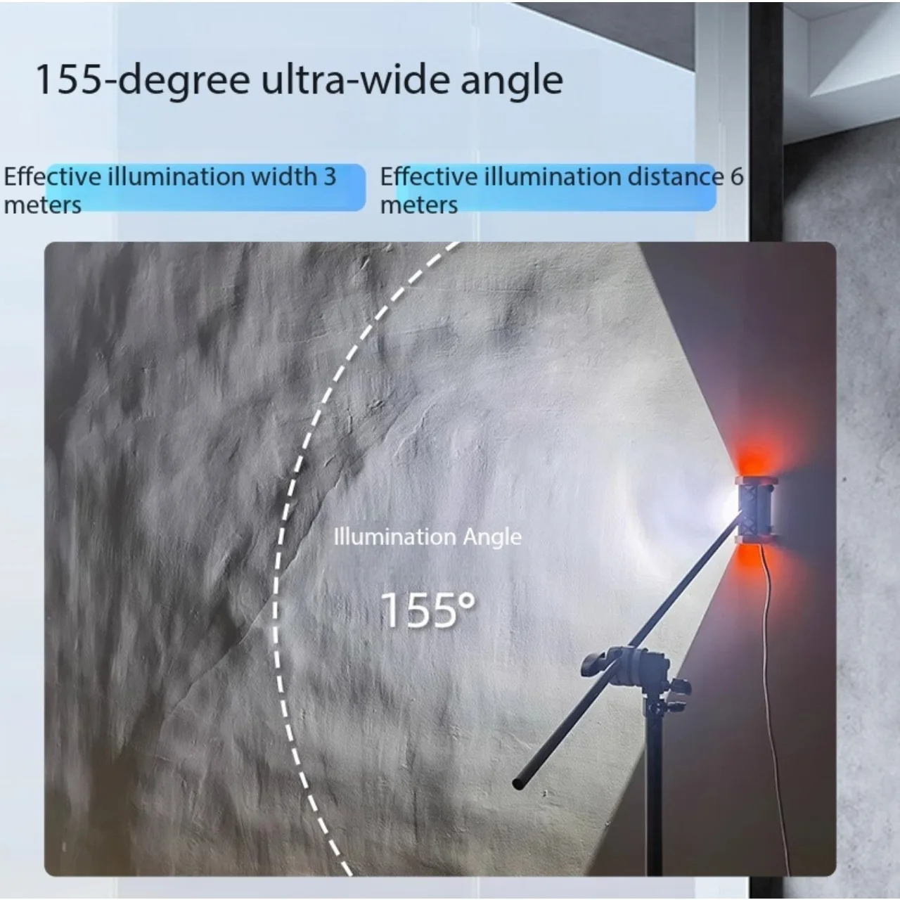 LED Light - 155° Wide Angle, 4-Level Dimming Wall Surface Grinding & Inspection Specialty Wall Grinding Lamp for Putty Wall image 4