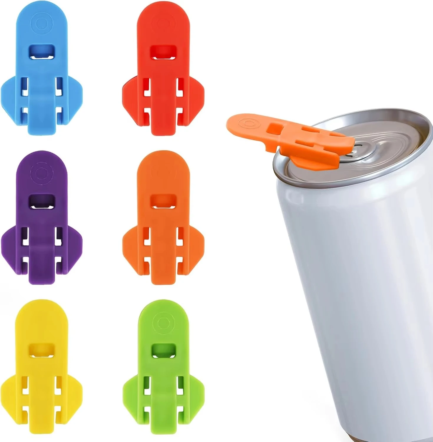 Multi Colored 3/6pcs Protective Lid and Beverage Can Opener Set for Parties Barbecues and Beach Use Durable Always on Off
