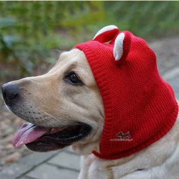 Winter Warm Dog Hat Ear Muffs Noise Protection Windproof Pet Ears Covers Knitted Earmuffs For Small Medium Puppy Accessories 4