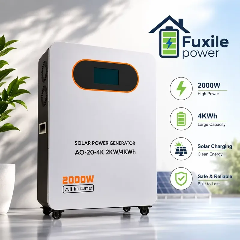 2000W 4000Wh Solar Generator All in One Portable Power Station with LiFePO4 Battery for Outdoor Camping RV Travel Emergency