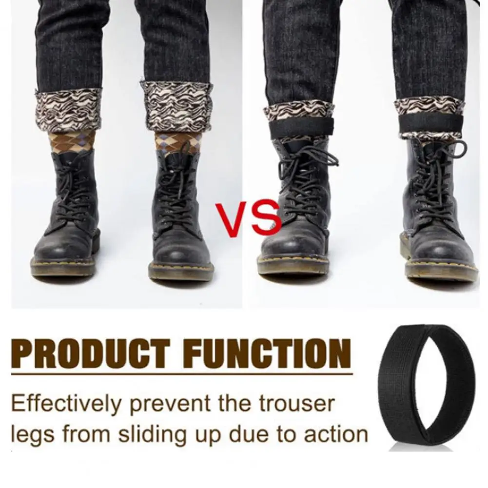 Adults Ankle Straps Adjustable Elastic Boot Blousers for Men Women 6 Pack of Black Ankle Straps for Outdoor Activities Hunting