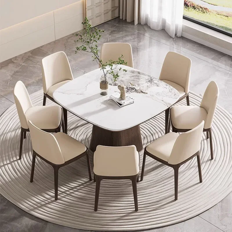 

Designer White Dining Table Rectangular European Luxury Modern Dining Table Living Room Kitchen Mesas De Comedor Home Furniture