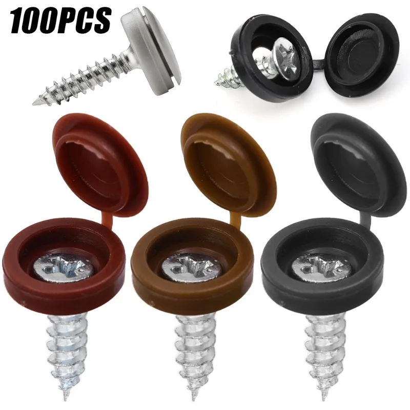 Screw Cover Cap White Black Grey Plastic One-piece Screw Cap Cover Nail Nuts Bolts Decorative Cover Screw Folding Ugly Covers