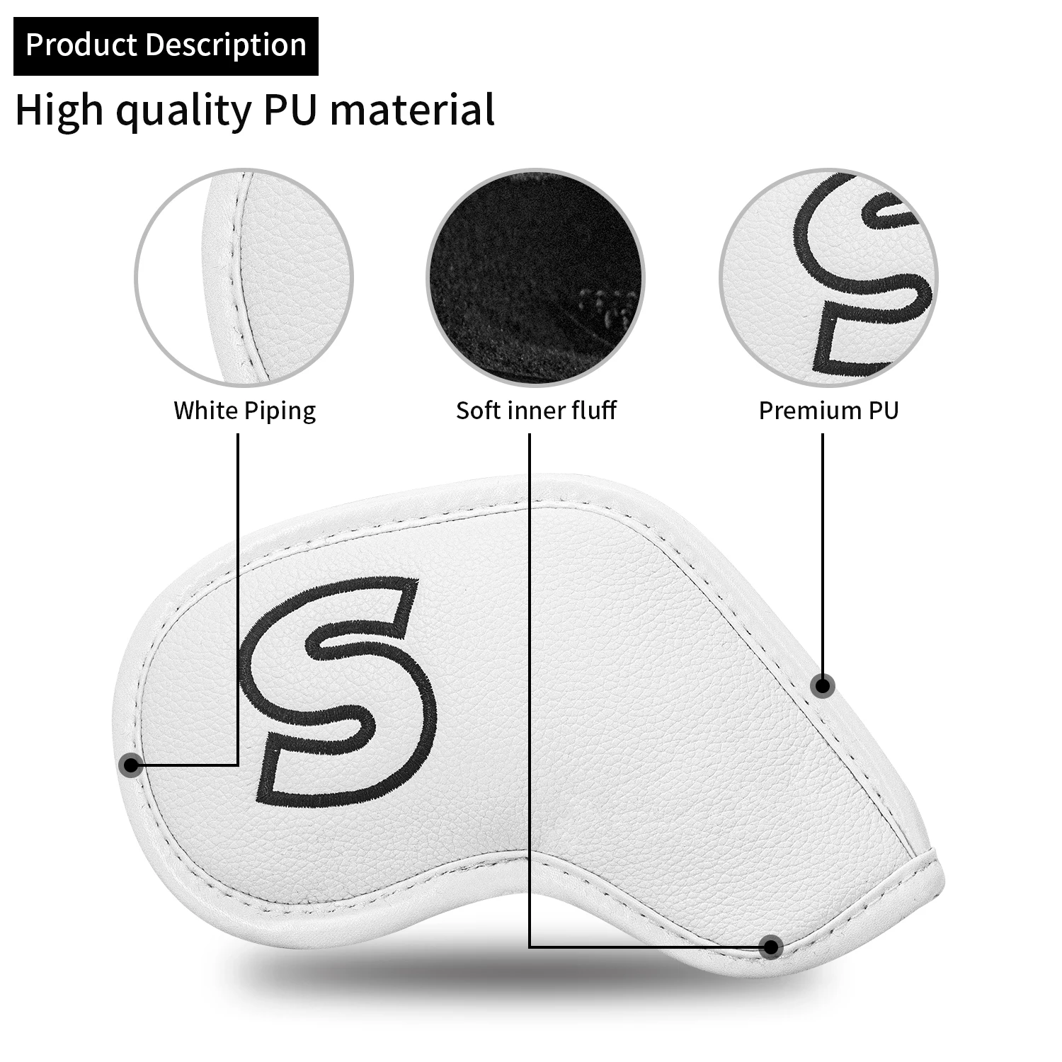 10pcs Golf Headcovers Suitable for All Brands - Double-Sided Fit, Compatible for Left/Right-Handed, Irons, Woods, Putters image 4