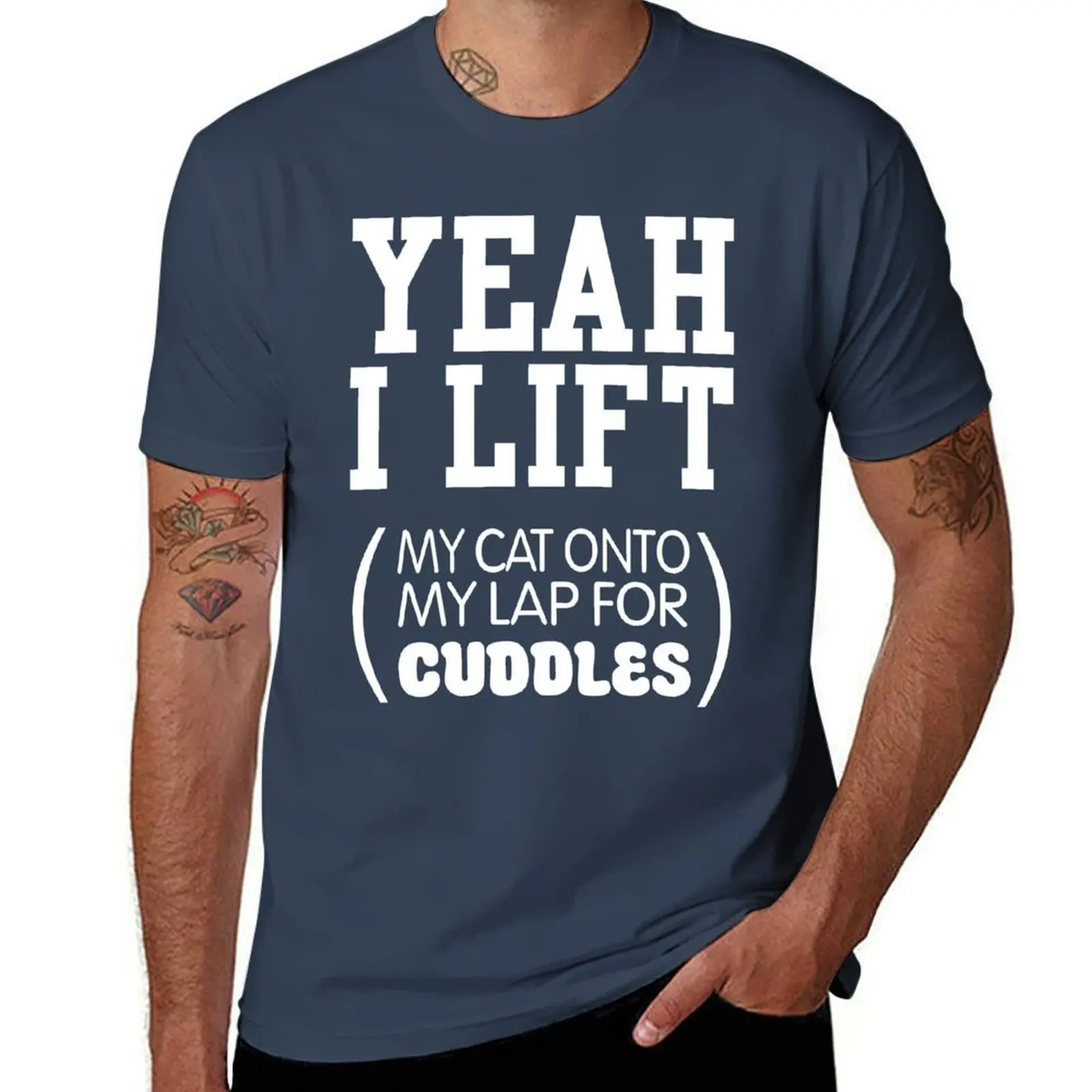 

Yeah I lift my cat onto my lap for cuddles T-Shirt Lightweight Running Sports T-Shirt