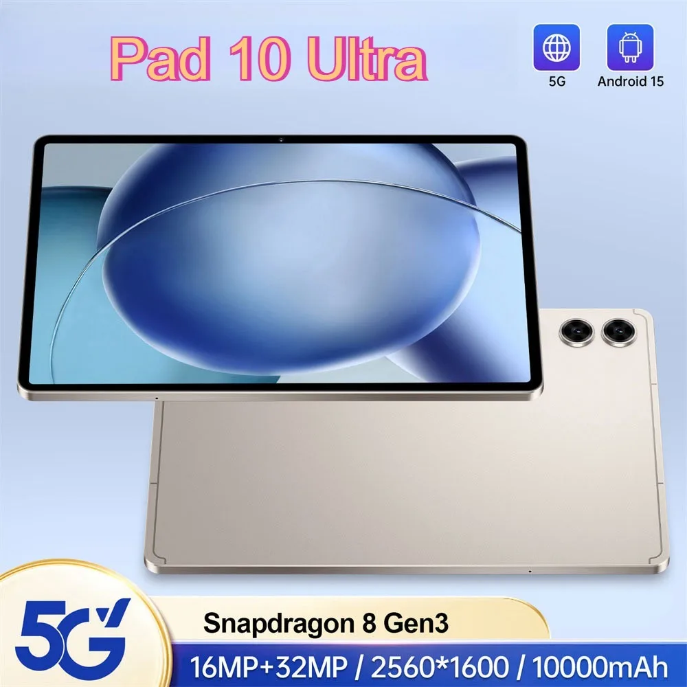 

Pad 10 Ultra Original 10.1 inch Tablet 5G Dual SIM Card Children's Tablets GPS Android 15 10000mAh Global Version 22GB+2TB Tab