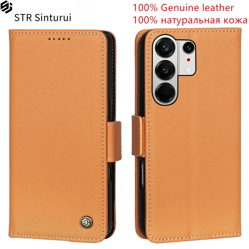 

STR 100% Genuine Nappa grain leather card Slot Wallet Cover For Tecno Camon 50 40 30S 30 20 Premier Pro 4G 5G Flip phone Case