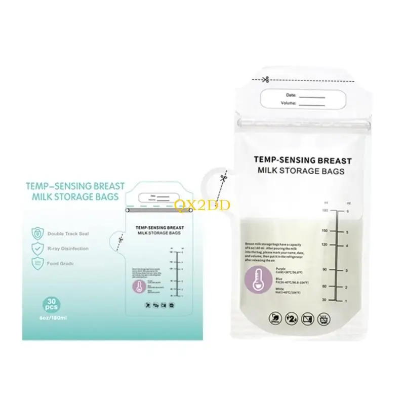 

QX2D 30 шт. сумки для хранения грудного молока портативный органайзер с прозрачными мерками 180 мл для дома или путешествий