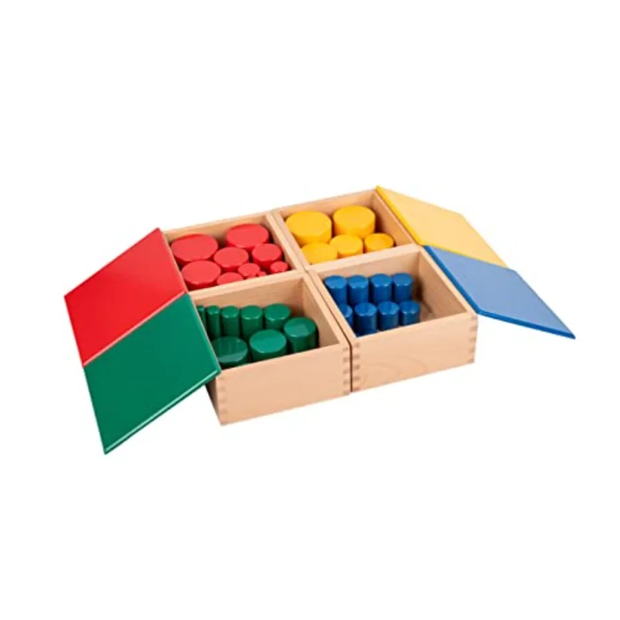 

Montessori Wooden Knobless Color Cylinder Blocks Baby Games Stacked Arrangement Block Stacking Toys for Toddler 1-3 Activities