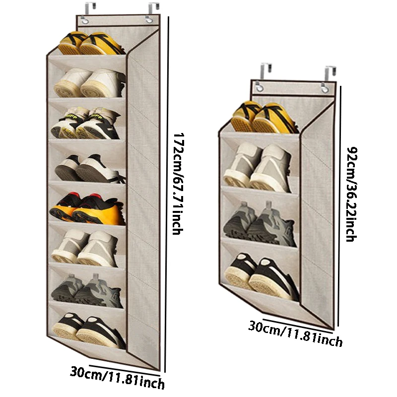 Shoe narrow model hanging bag on the door 4-layer 8-layer hanging dormitory and narrow door storage shoe rack view 2