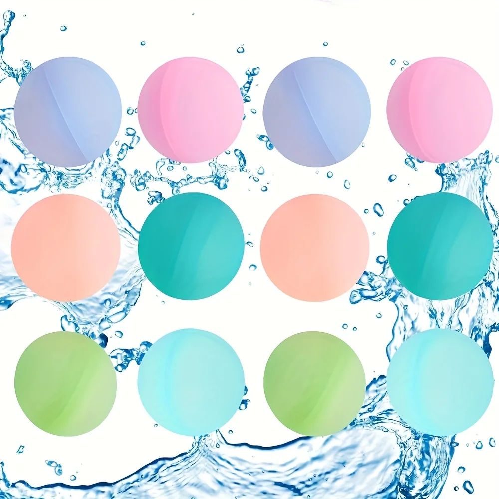 8 قطعة بالونات المياه الجديدة القابلة لإعادة الاستخدام إعادة الملء بالون المياه ملء سريع الذاتي ختم قنبلة المياه سبلاش كرات للأطفال حمام سباحة #4