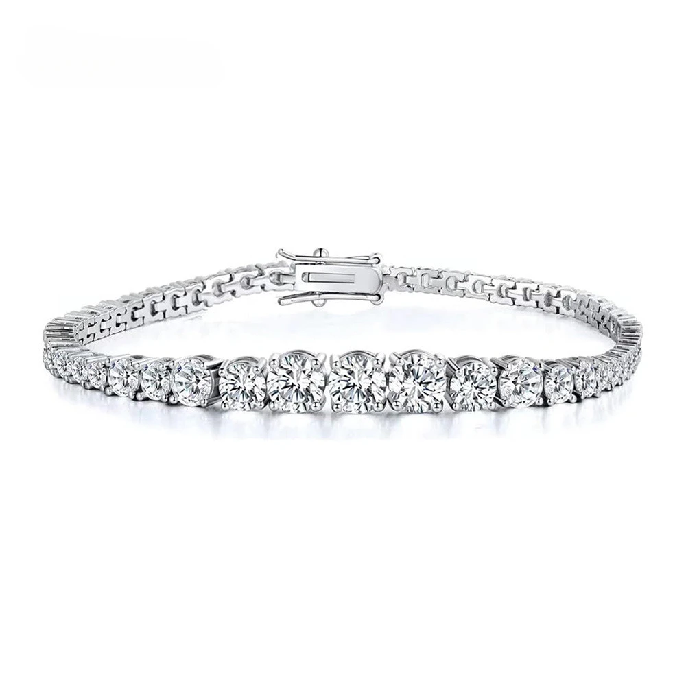 

Tennis Lab Diamond Bangle Bracelet Engagement Wedding Bracelets for Women Bridal Trendy Party Jewelry Gift