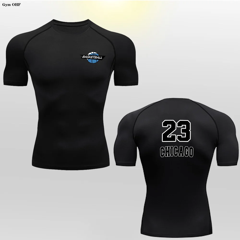 Men's Fit T-shirt Heat Dissipation Tight Fitting Skin-Friendly Athletic Compression Fitness Tee Ultra Thin Quick-drying GYM Tops