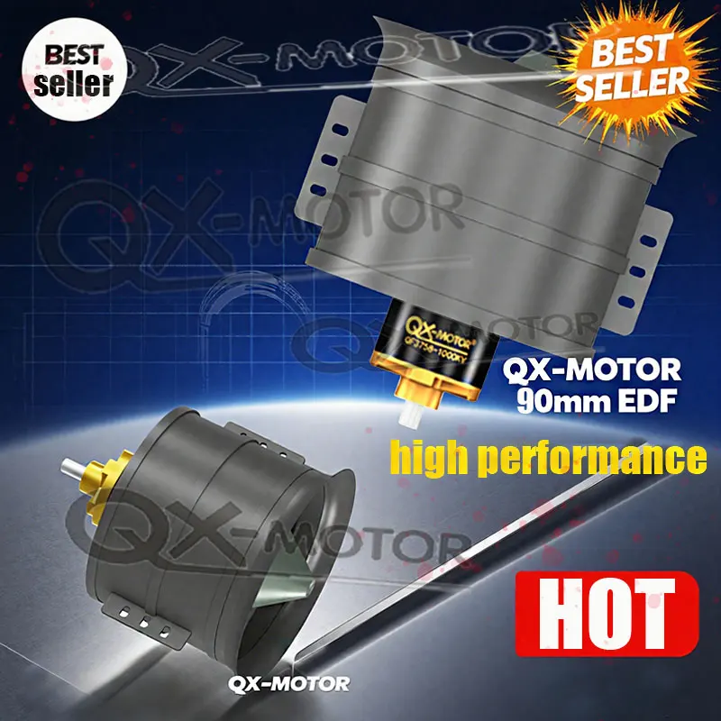 

QX-MOTOR QF3748 3758 High Performance 90mm EDF 12 Blades 1000-1200-1450-1550KV CW/CCW Motor 6S/12S ESC for RC Jet Models