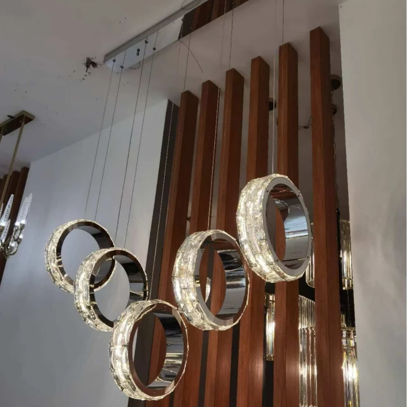 

Light luxury crystal creative led empty headlights, luxury high-end club corridor lights, stainless steel special-shaped