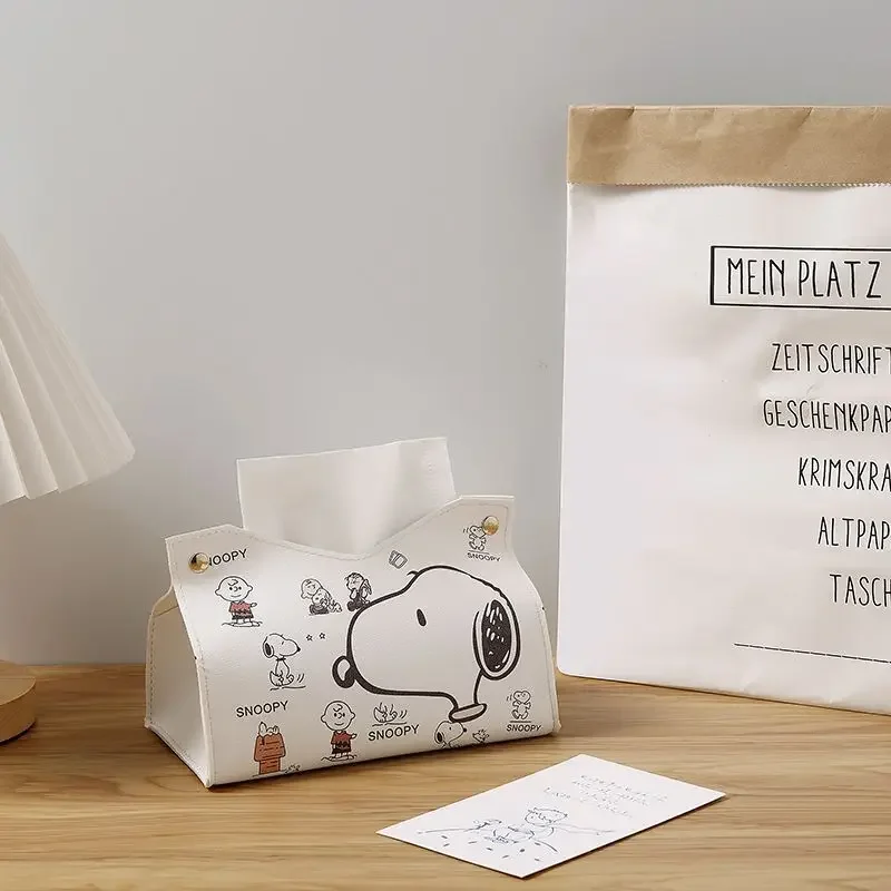 Snoopy Cartoon Tissue Box Light Luxury Living Room Home Desktop Paper Box High-end Car Paper Box Cover impermeabile