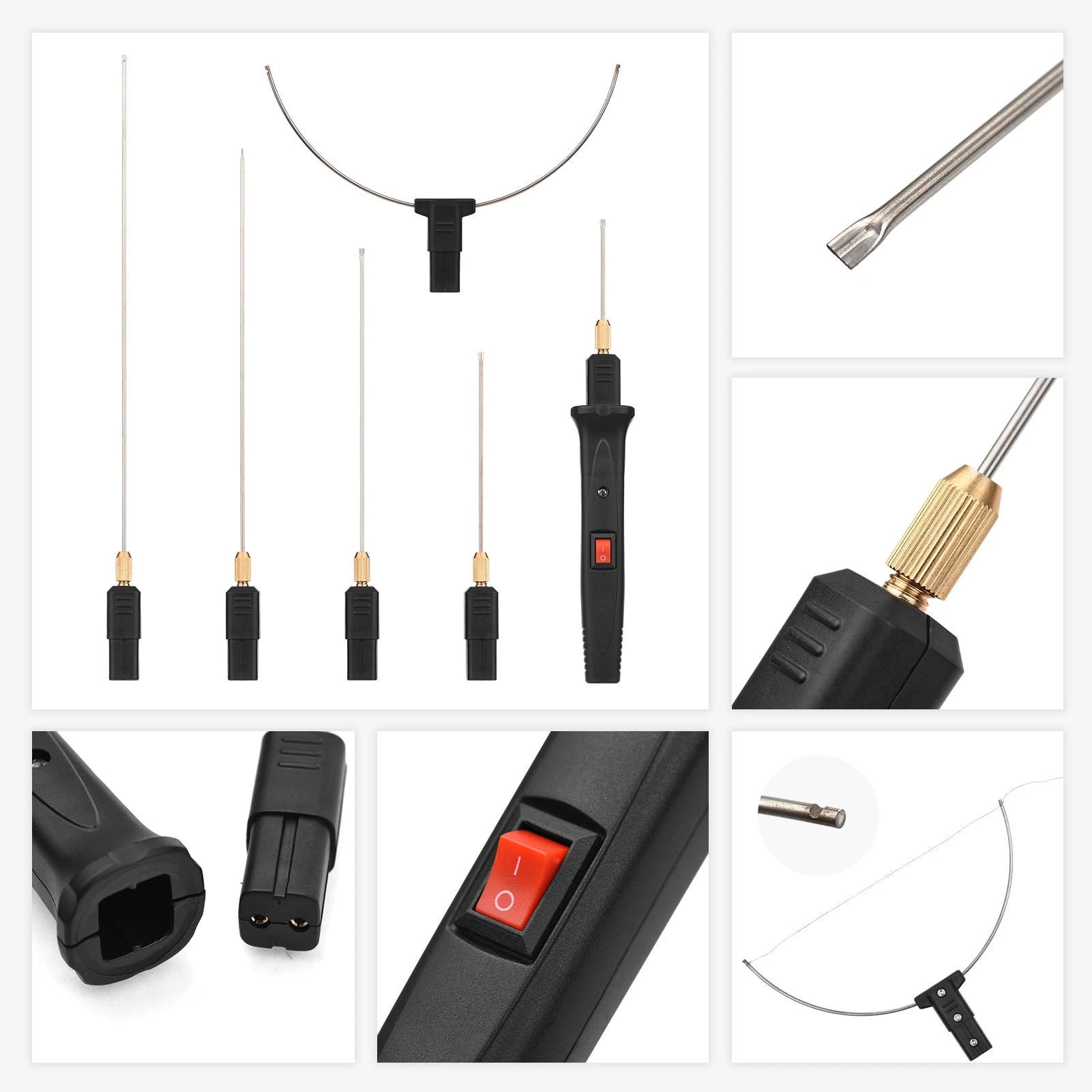 

24W Handheld Electric Foam Cutter Kit with 5 Straight Tips & 1 Arch Tip Constant Temperature Portable Foam Cutting Pen Hot
