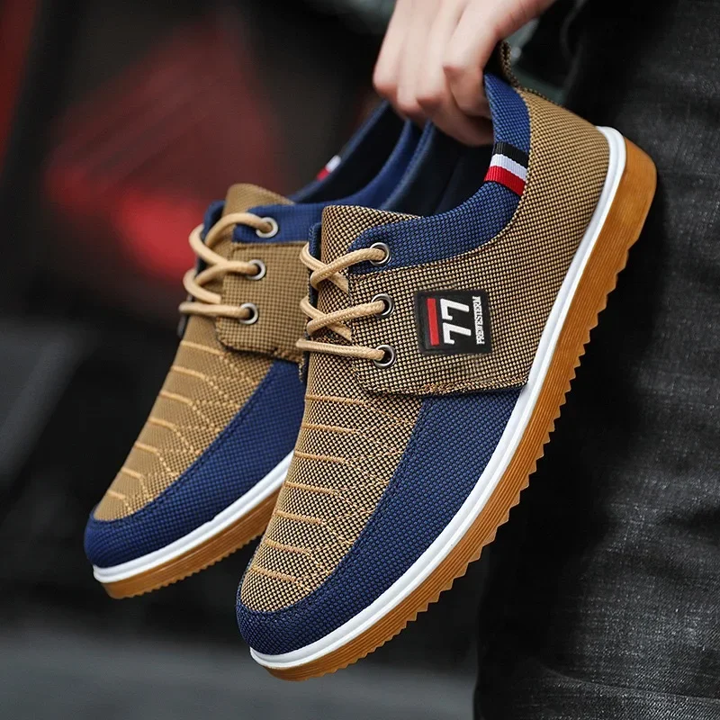 

Men's Breathable Canvas Casual Shoes Outdoor Sneakers Lace Up Oxford Work Shoes for Men Vulcanized Shoe Walking Flats Big Size47