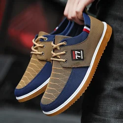 Heren Ademende Canvas Casual Schoenen Outdoor Sneakers Veters Oxford Werkschoenen Voor Heren Gevulkaniseerde Schoen Walking Flats Big Size47