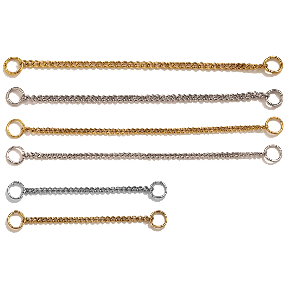 10pcs Stainless Steel 3cm/5cm Welded Extension Chain Gold Necklace Bracelet Extender Tail Chains DIY Jewelry Making Supplies